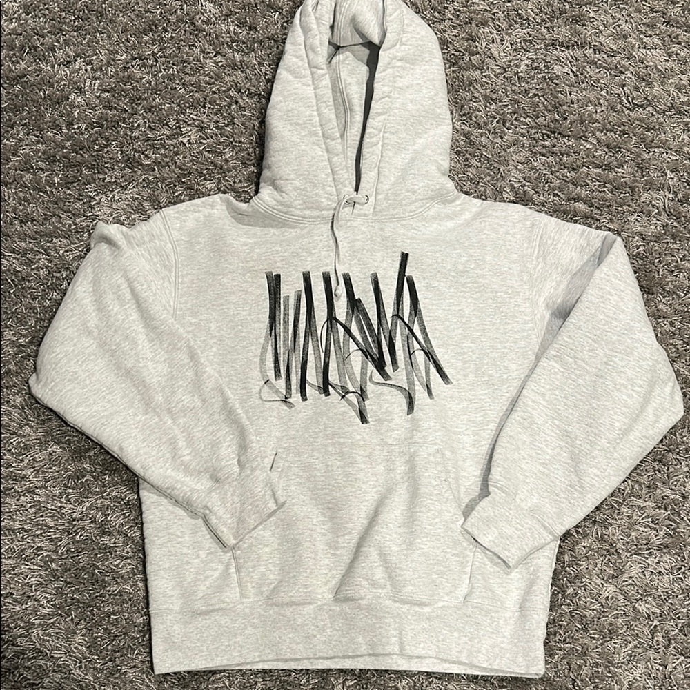Gray Hoodie with Black Design